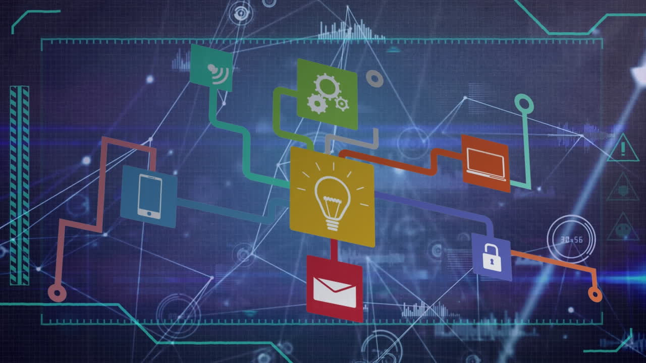 animación del texto de nivel superior sobre el procesamiento de datos en fondo negro