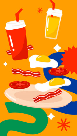 motion graphic of hand drawn delicious food restaurant   landing page