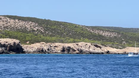 Panoramic-view-of-Coral-bay-beach,-Cyprus