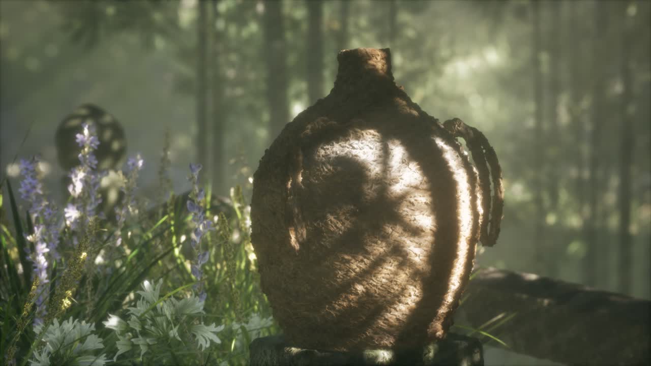 foresta di bambù giapponese e verde prato erba con luce naturale