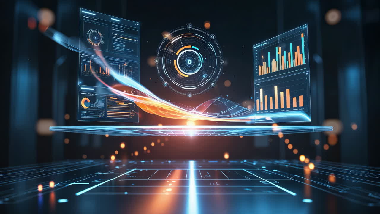Futuristic Data Visualization and Analytics Dashboard
