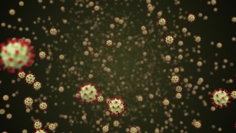 flying through coronaviruses. novel coronavirus (covid-19). seamless looped.