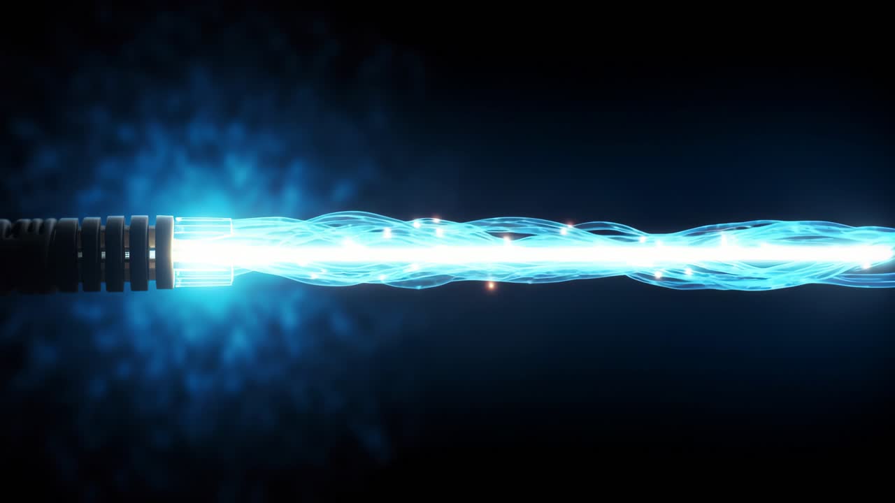 Dynamic close-up video of glowing fiber optic cables, showcasing energy flow and connectivity