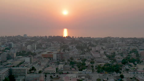 Benguela,-Angola,-áfrica,-Imágenes-De-Drones-Al-Atardecer