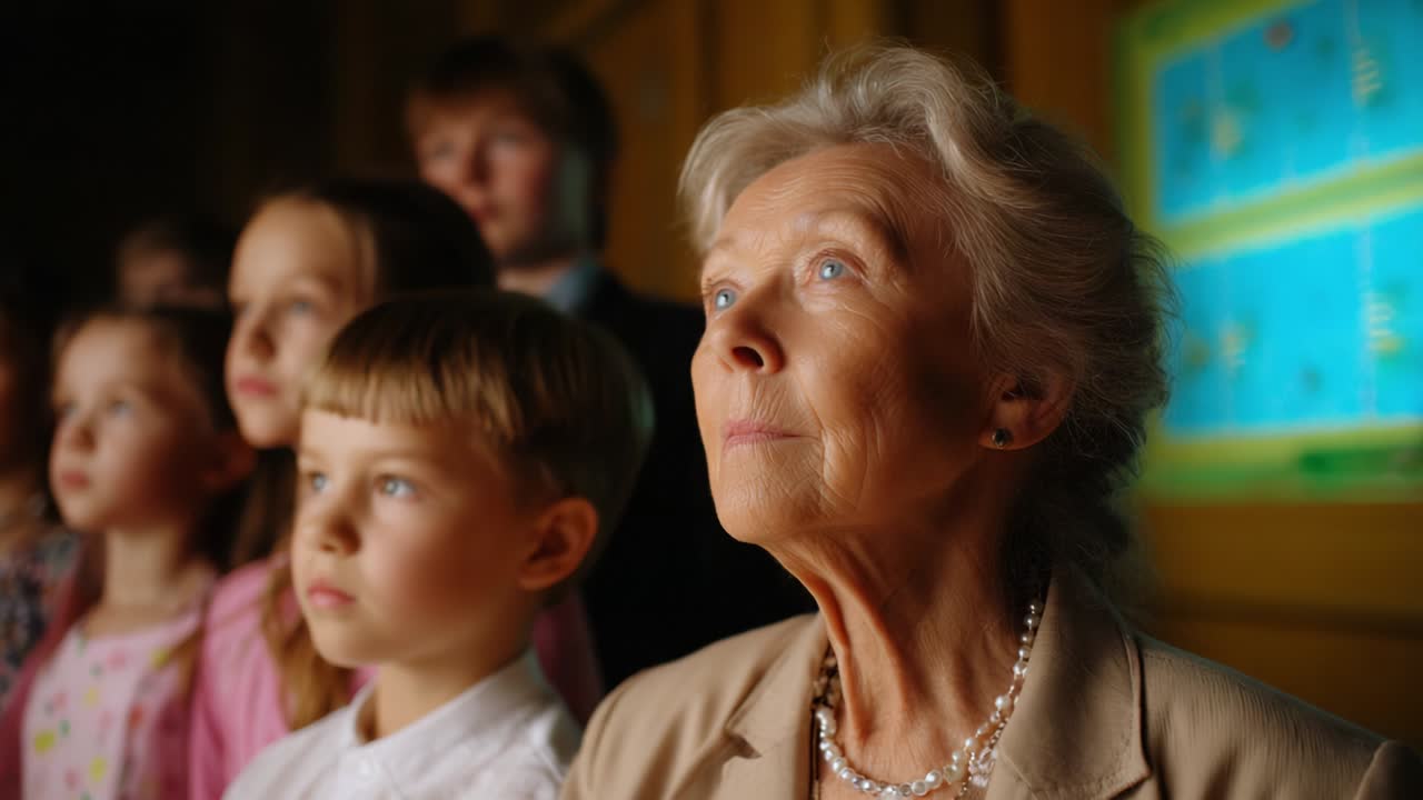 Family watching show together