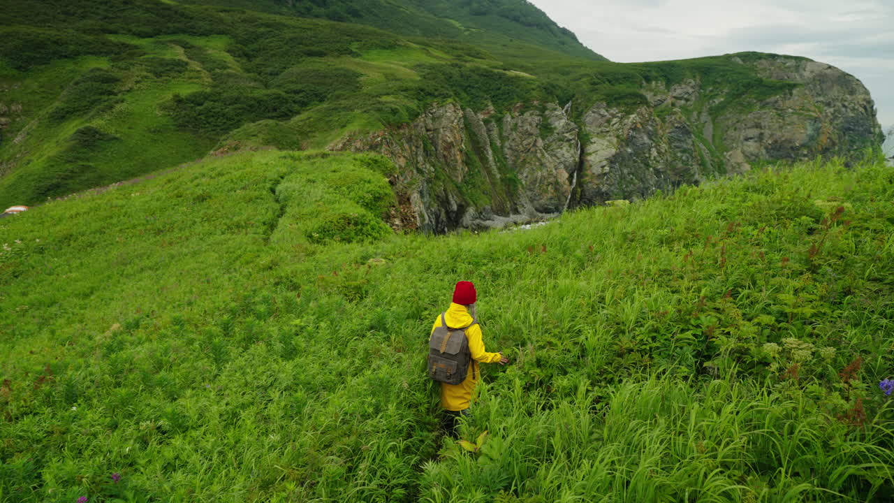 Hiking Through Lush Mountainous Coastline