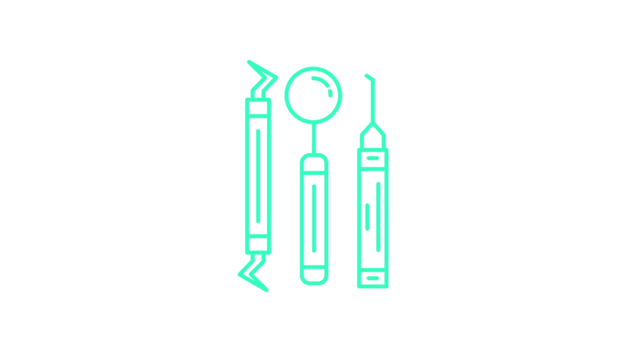 Animated Line Drawing of Dental Tools