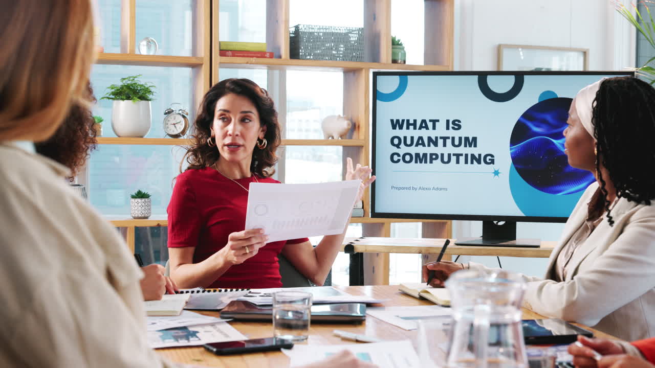 reunión de negocios sobre computación cuántica