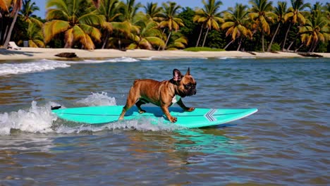 french bulldog surfing