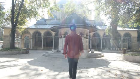 man coming out of mosque