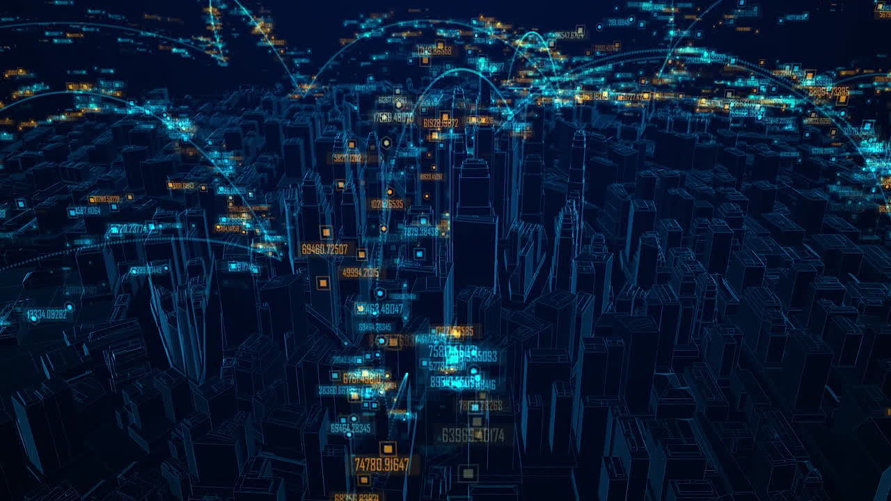 tecnología de redes de comunicación digital de negocios ai ciudad de grandes datos