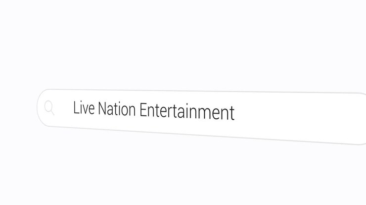 Typing Live Nation Entertainment on the Search Engine