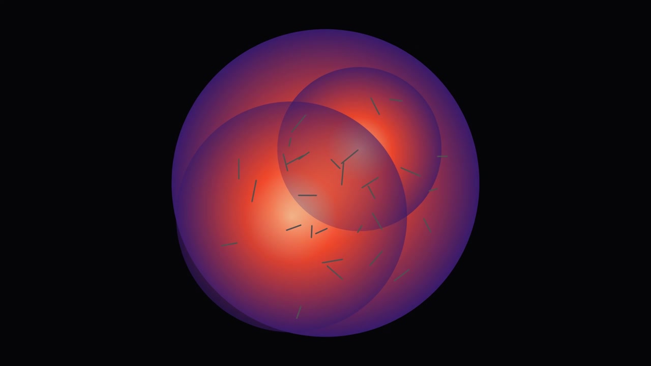 Abstract Animation of a Missile Impacting a Glowing Energy Sphere