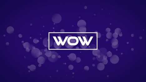animación de texto wow sobre luces de colores y conexiones sobre fondo azul