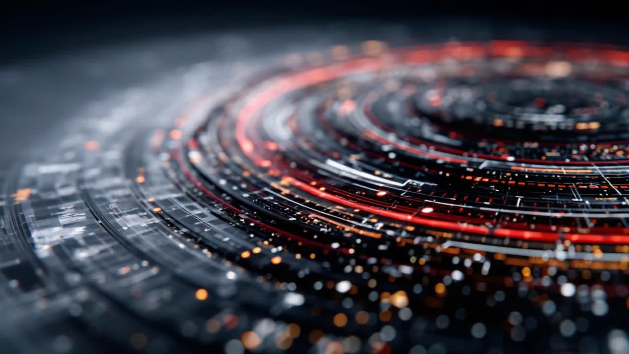 A Captivating Visual Journey Through Dynamic Circles of Light and Data, Showcasing the Intersection of Technology and Art in a Stunning Circular Pattern
