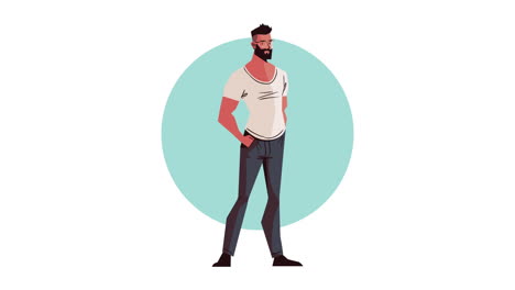 bearded man modeling character animation
