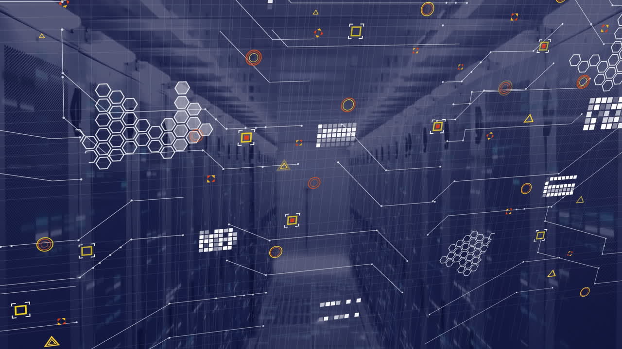 Animation of data processing over computer servers