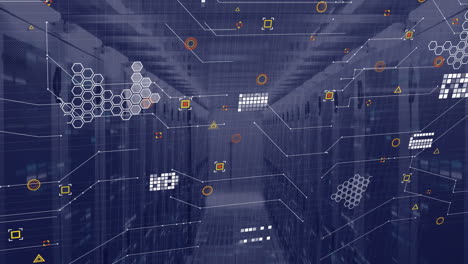 animazione dell'elaborazione dei dati su server informatici