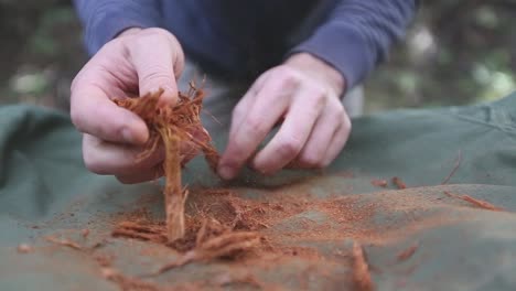 Holzfasern-Mit-Beiden-Händen-Spalten