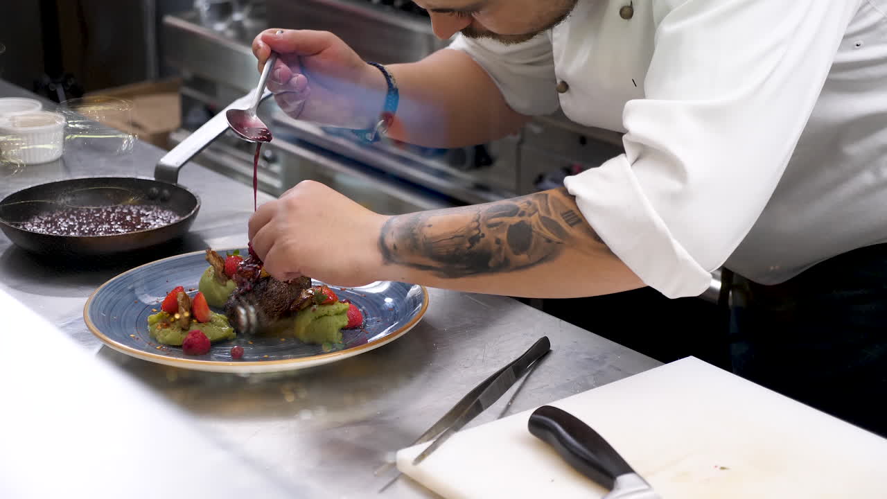 Chef Plating a Gourmet Dessert