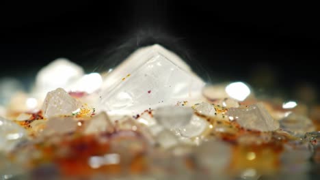 captivating transformation of crystals: a journey from pure clarity to dazzling color in a stunning visual sequence