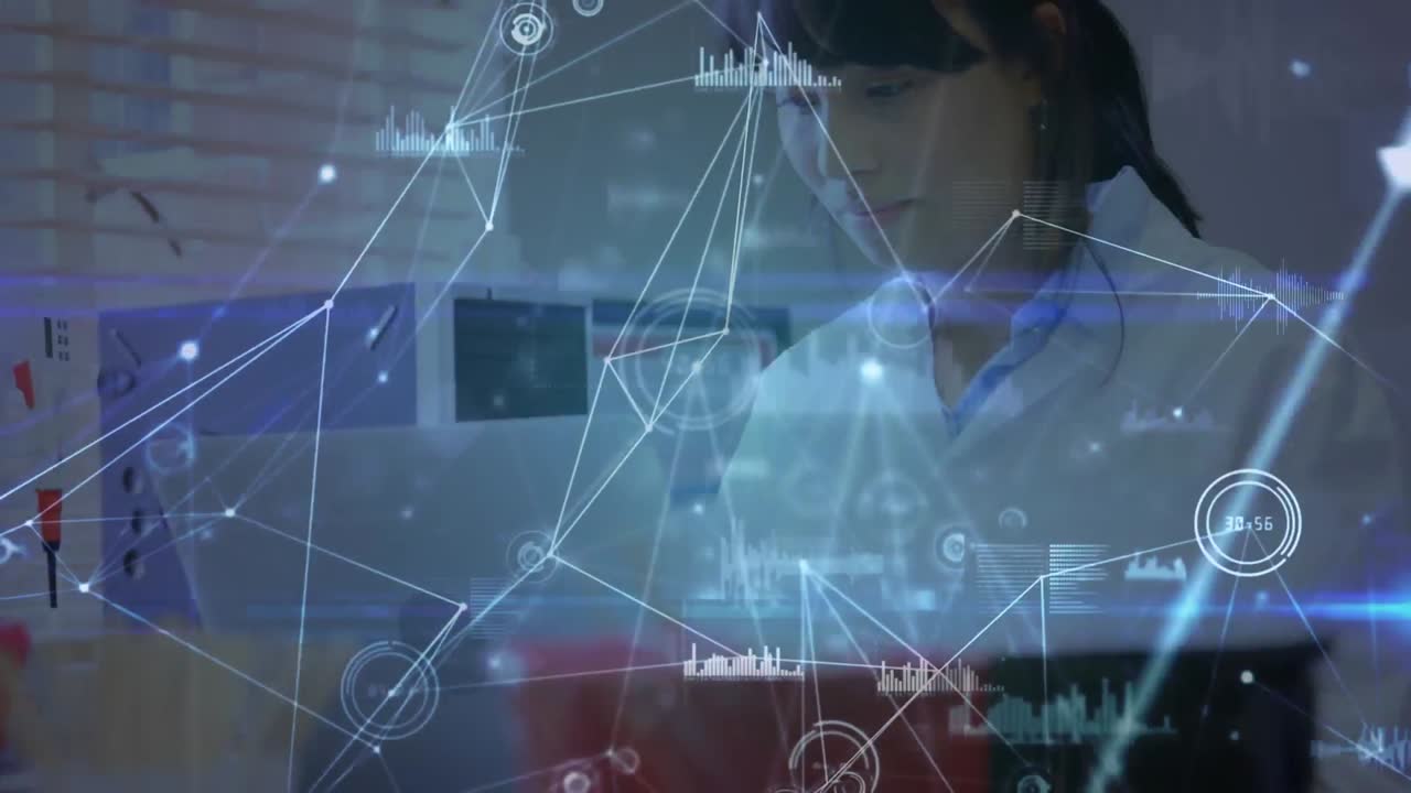 연결 네트워크의 애니메이션과 의사에 대한 데이터 처리