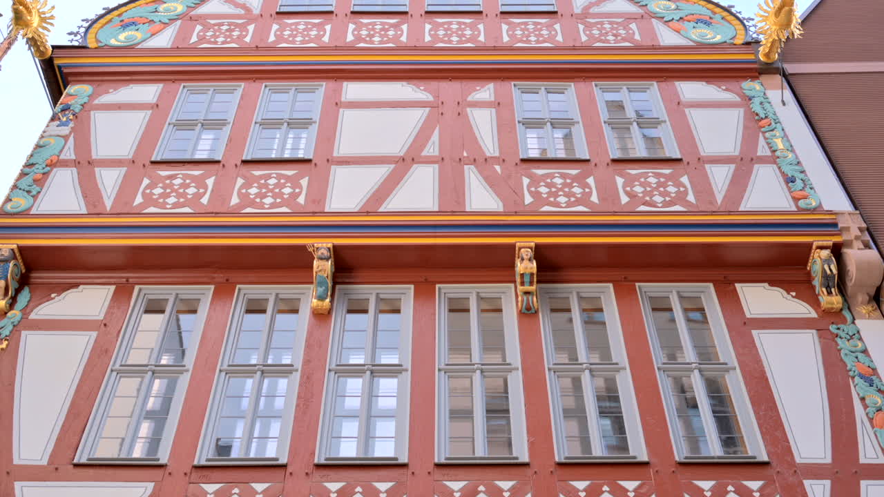 Front view of the Romer medieval building in the Altstadt of Frankfurt am Main, Germany