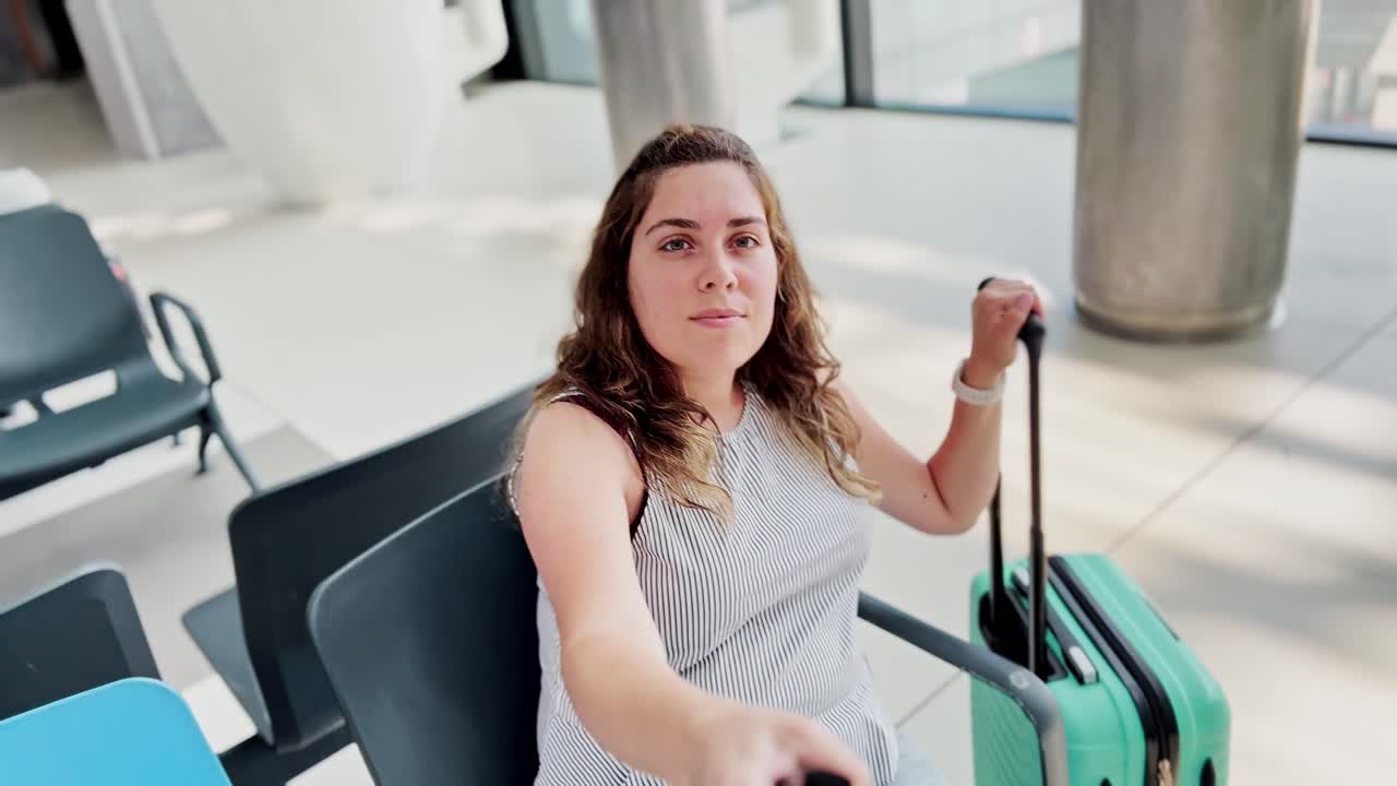 Digital Nomad Woman Working on Video Content