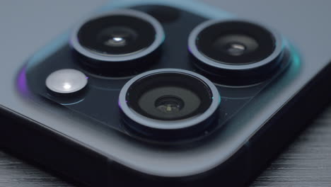 close-up of smartphone camera lenses