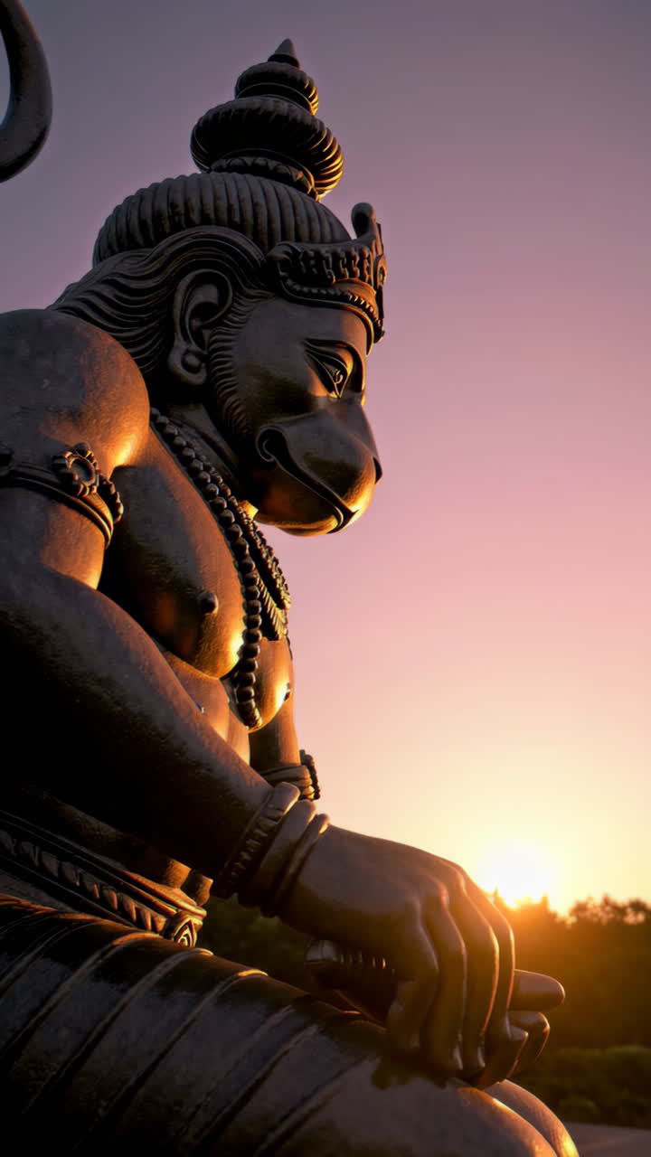 Statue of Hanuman at Sunset