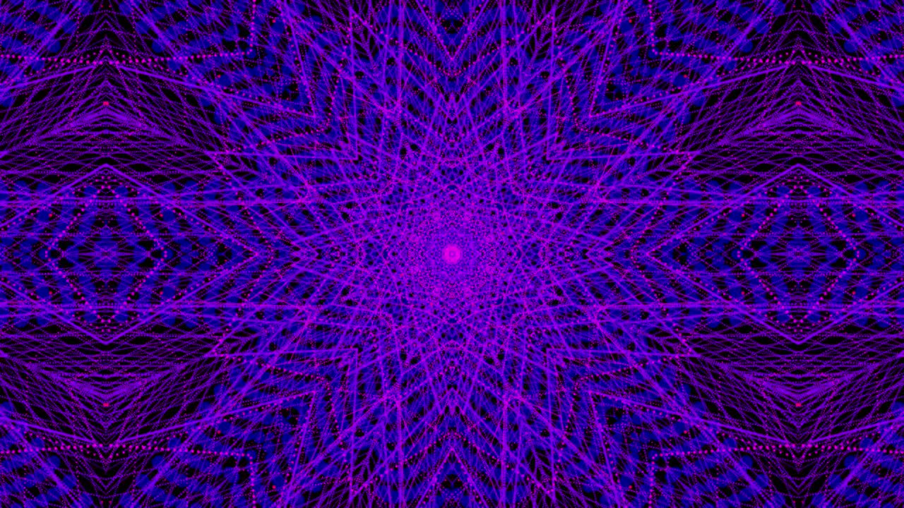 fondo con patrón de caleidoscopio de mandala de neón