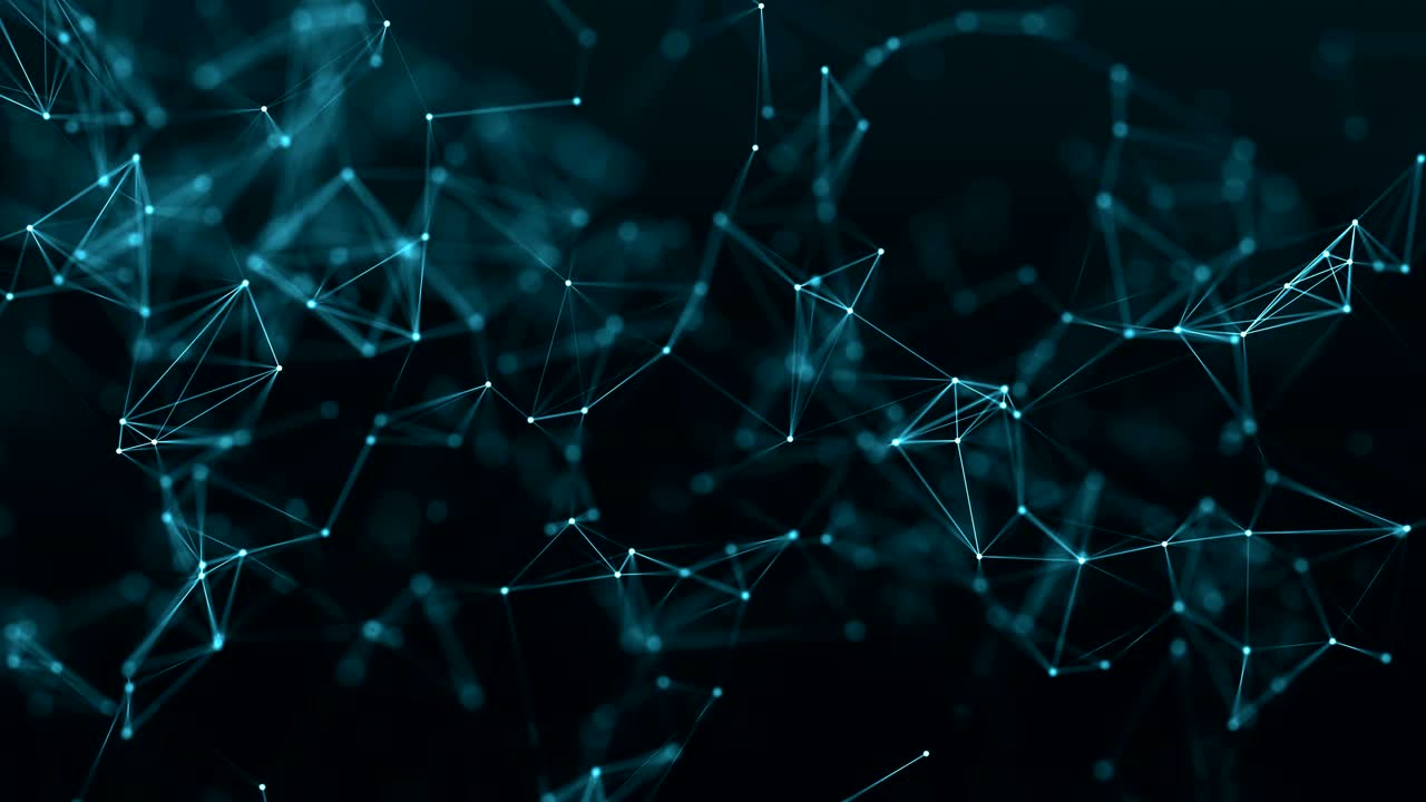 4k abstract loop color geometrical background with lines and dots