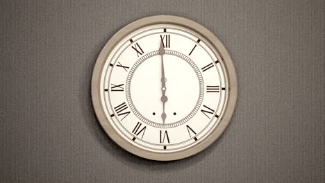 el lapso de tiempo de un reloj vintage en la pared oscura. vista frontal.