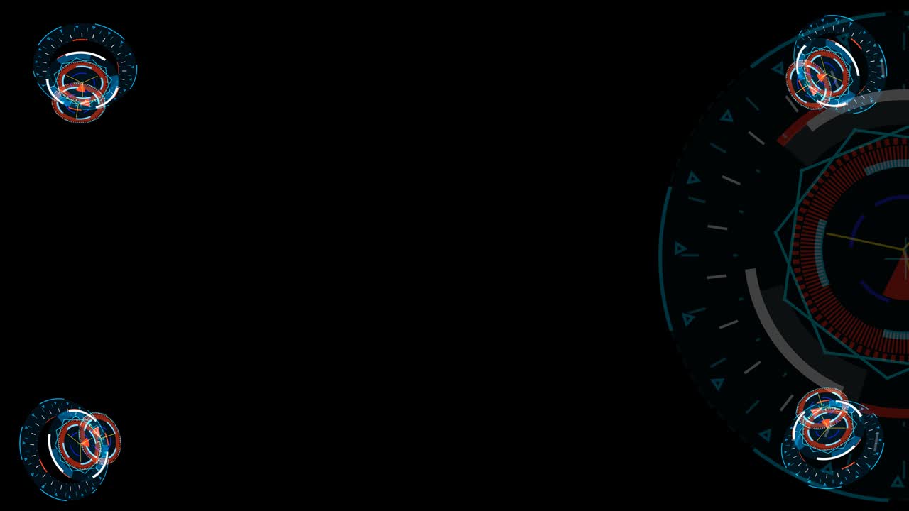 Monitor digital meter cycle radar out fade 3D electronic meter inside four corner anf half background