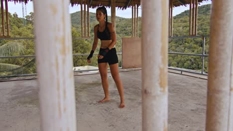 female athlete training outdoors