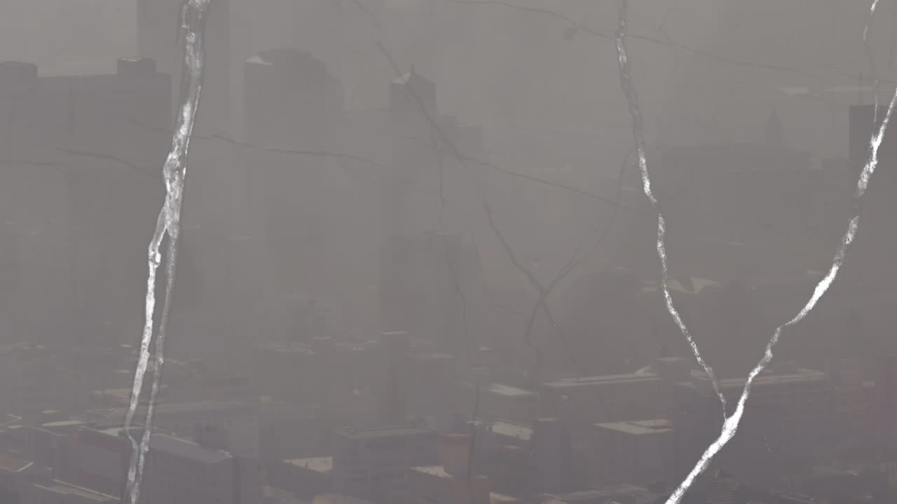 회색 도시 풍경 위에 변하는 무의 애니메이션