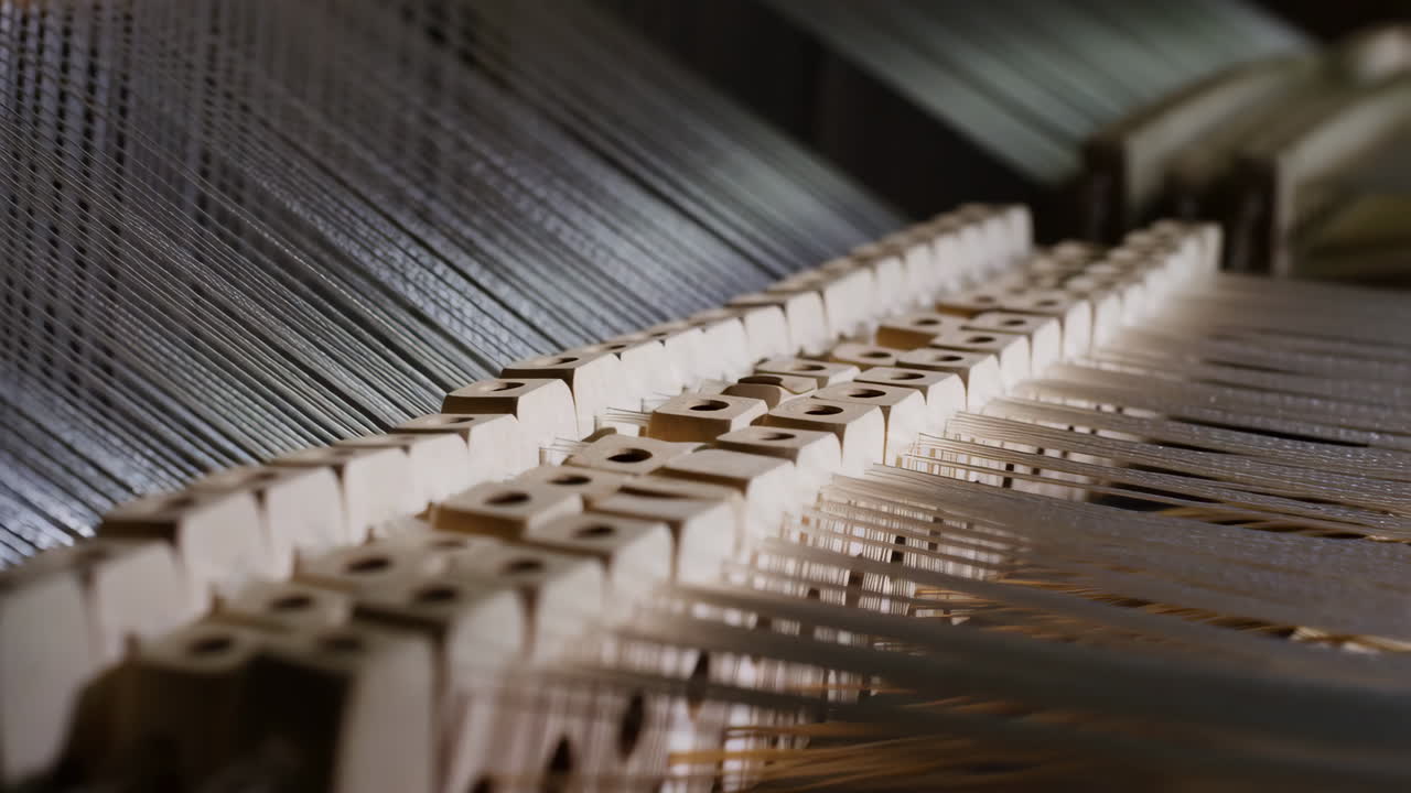 Close-up of a Traditional Weaving Loom