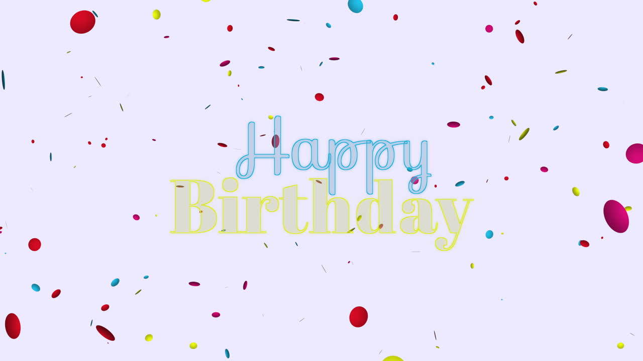 휴일 배경에 애니메이션 근접 촬영 생일 텍스트 38