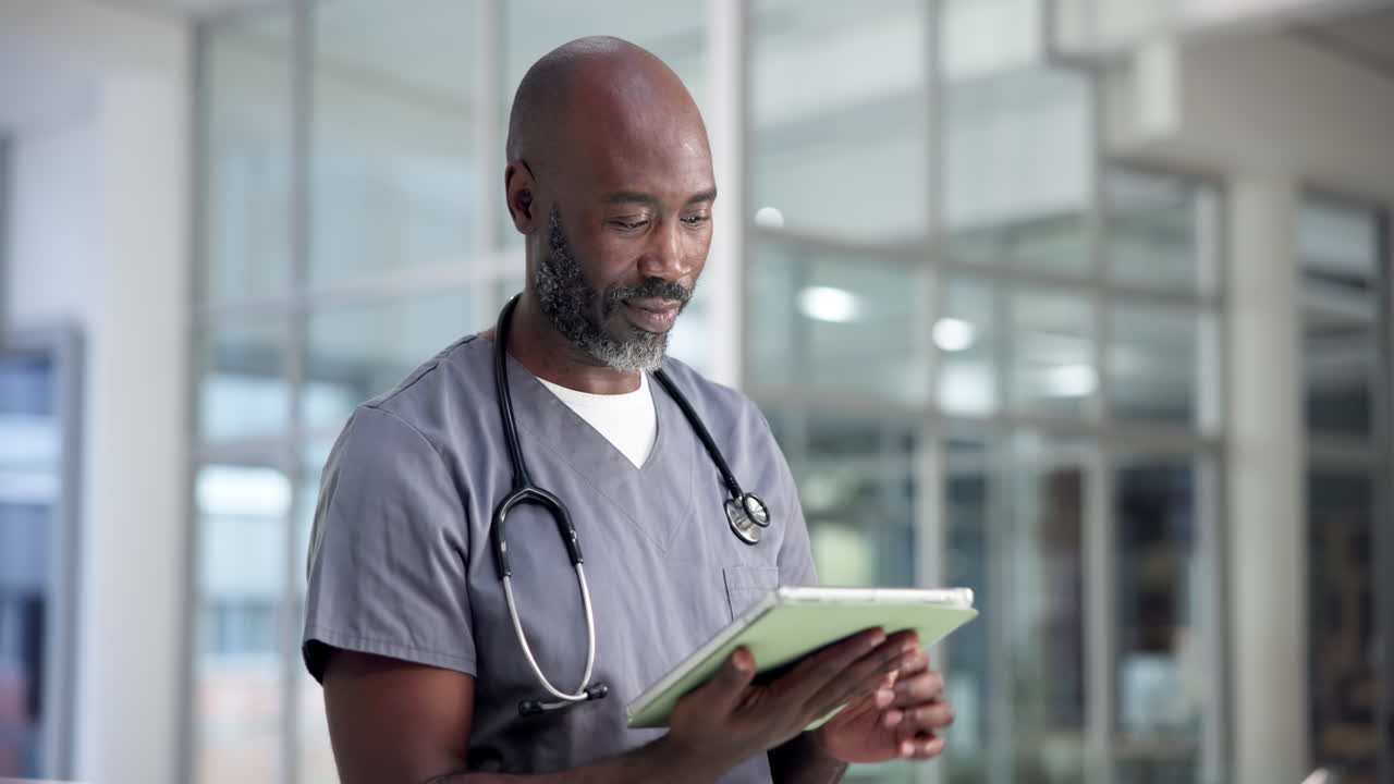 Doctor using tablet in a hospital