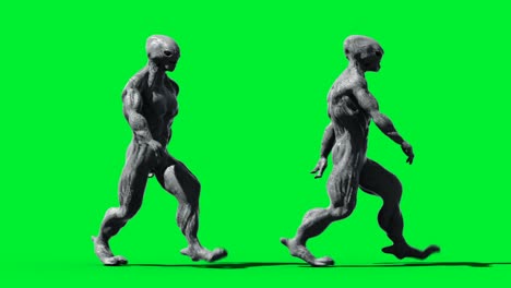 animación de monstruos aterradores. físico, movimiento, desenfoque. animación realista en 4k. pantalla verde