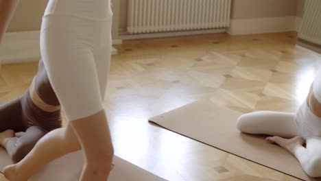 yoga class with instructor