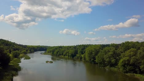 aerial view of nature forest and river in summer 02