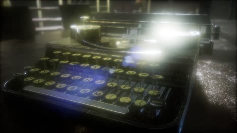 Máquina-De-Escribir-Retro-En-La-Oscuridad