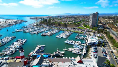 oceanside harbor village drone shot