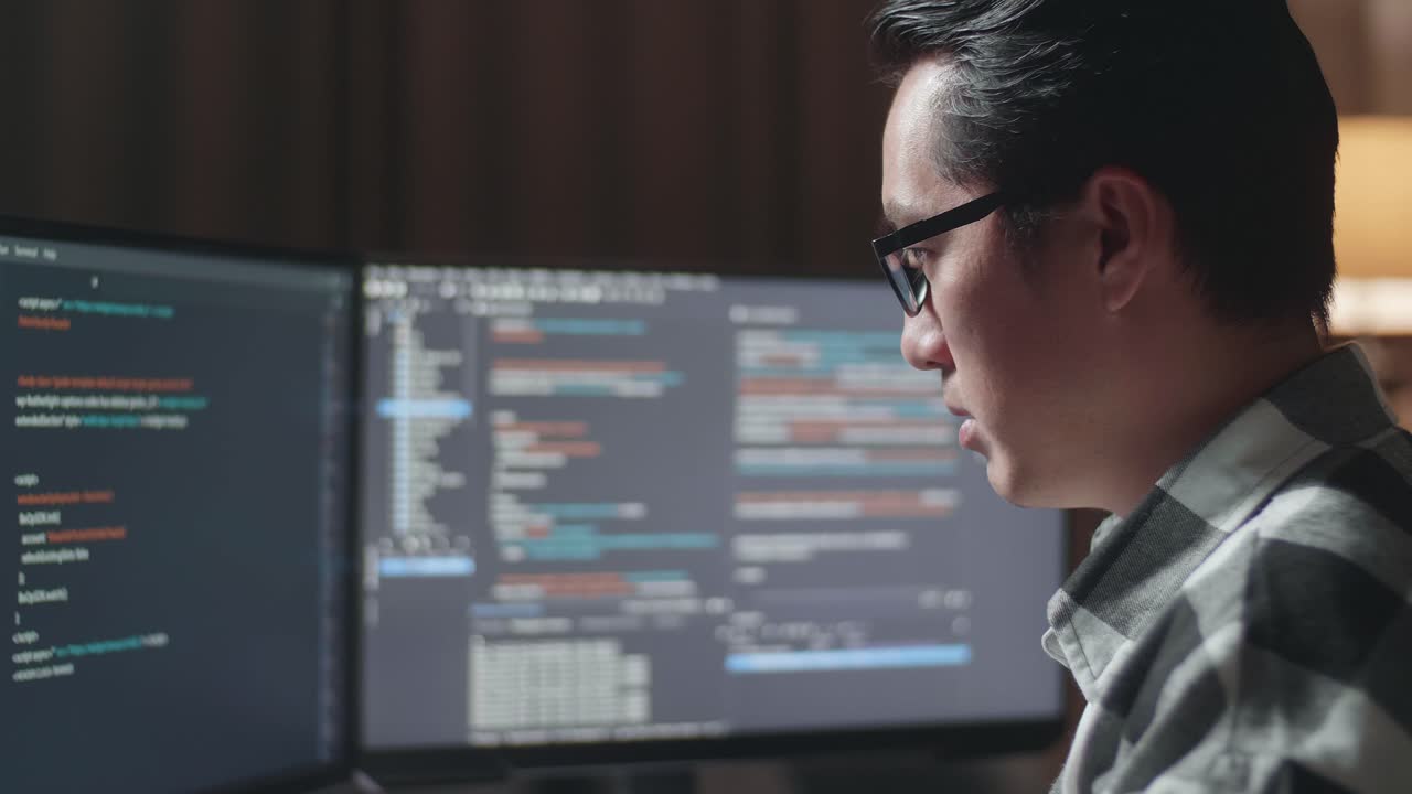 Programmer working late night