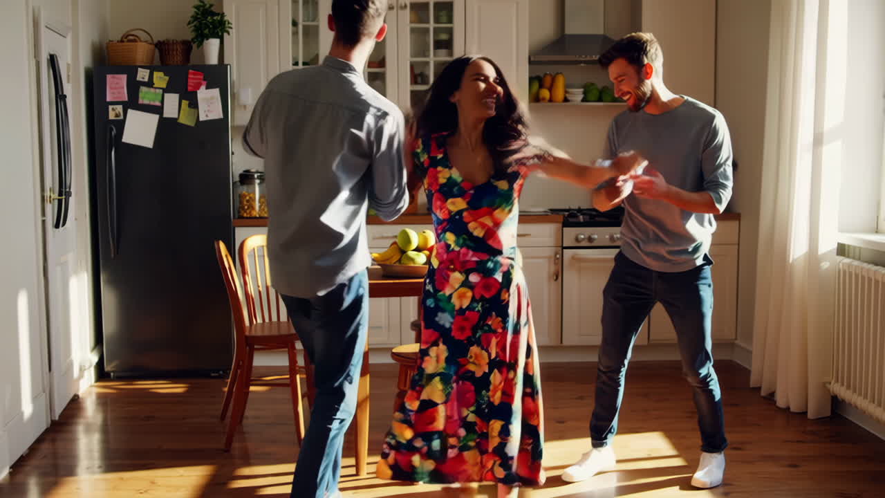 Friends Dancing in Kitchen