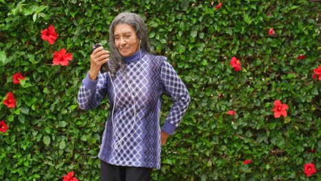 happy elderly woman, fun dancing