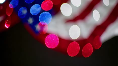 abstract bokeh lights in red, white, and blue