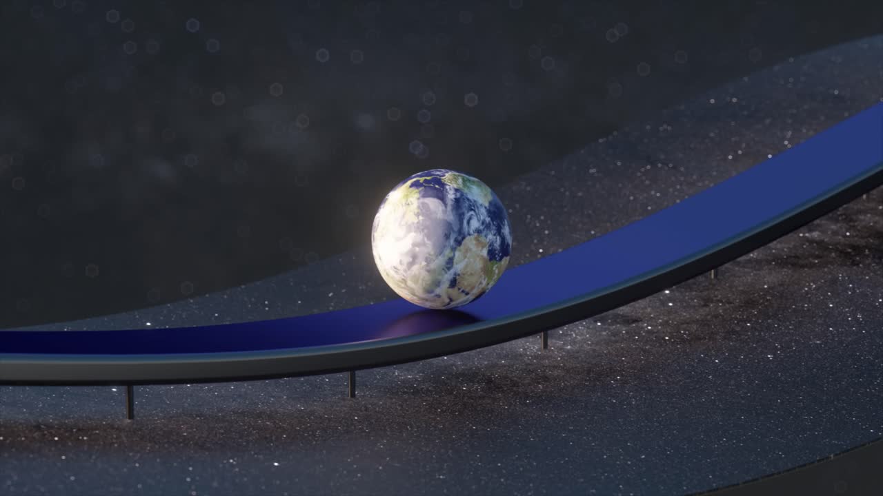 la tierra en un camino en el espacio