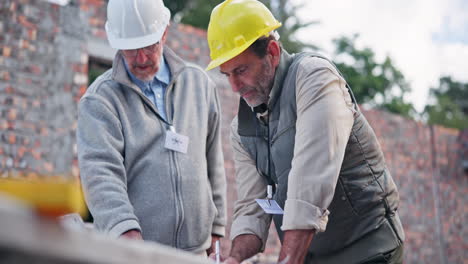 construction workers planning at a construction site
